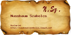 Nussbaum Szabolcs névjegykártya